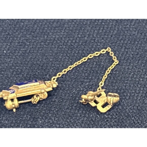 Vintage 1950 School Pin Gold Filled Enamel F Initial - Picture 10 of 10